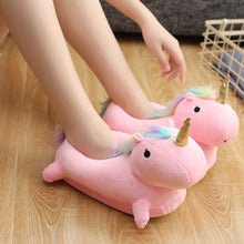 Load image into Gallery viewer, Winter Warm Women Unicorn Slippers Slippers Fluffy Softwares Shoes