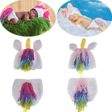 Load image into Gallery viewer, Novelty Fashion Baby Newborn Knitted Warm Small Unicorn Shape Photography Clothing Set