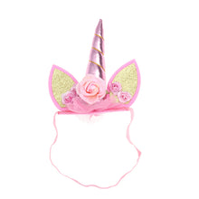 Load image into Gallery viewer, Children Unicorn Headband Hair Hoop Flowers Headdress Headpiece for Party Decoration