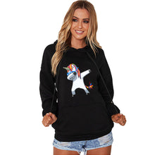 Load image into Gallery viewer, Women Long Sleeve Hooded Unicorn Print Hoodies Sweatshirt Pullover Tops