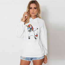 Load image into Gallery viewer, Women Long Sleeve Hooded Unicorn Print Hoodies Sweatshirt Pullover Tops
